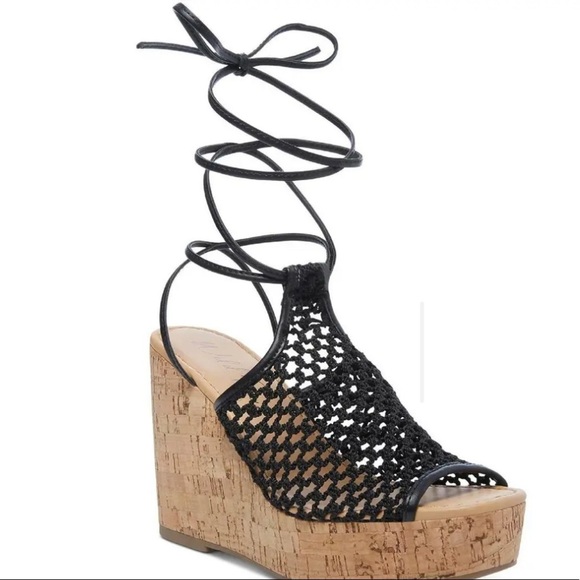 Wild Pair Shoes - Wild Pair Womens Haylinn Woven Tie Up Platform Wedge Heels Shoes